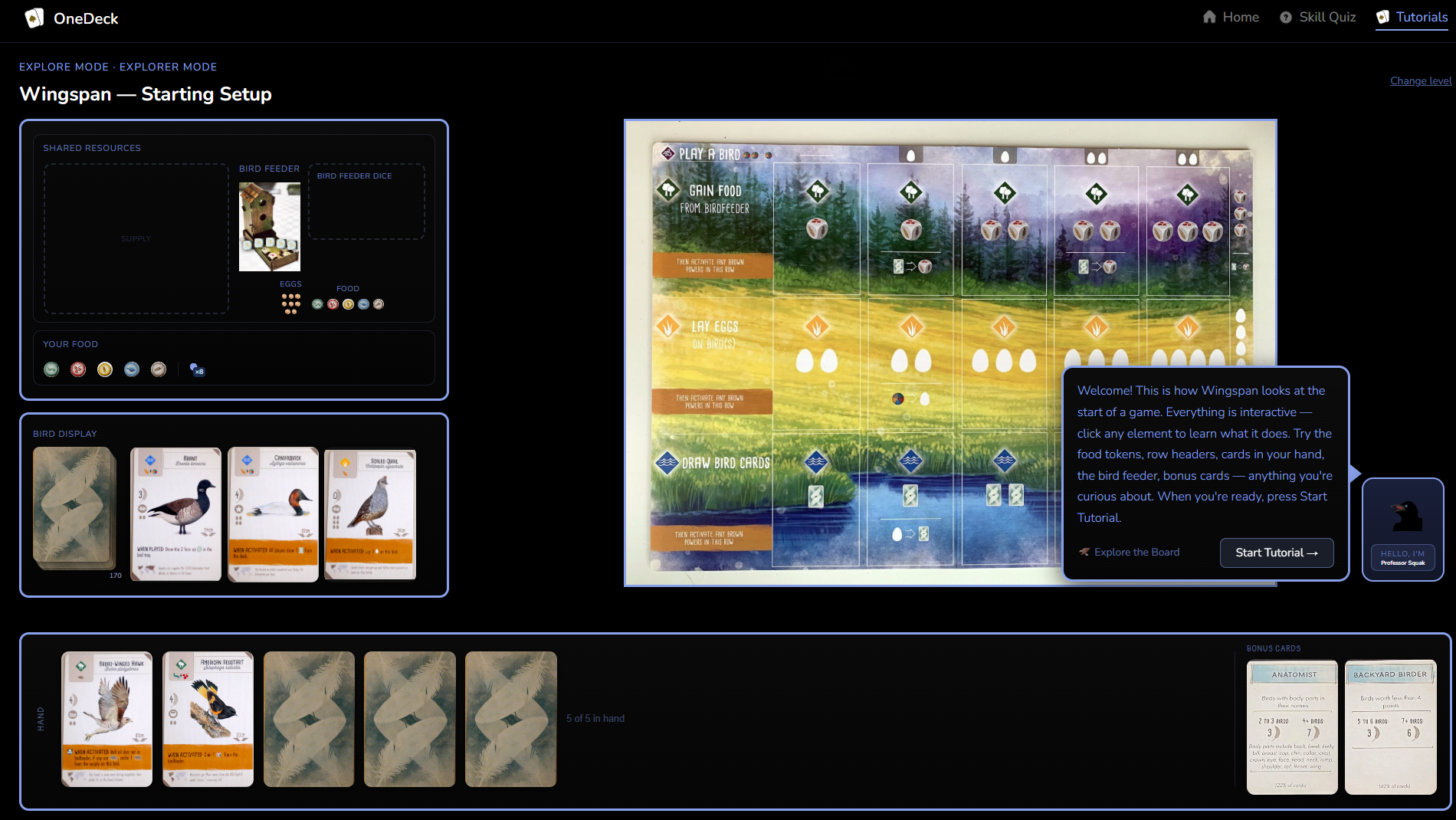 OneDeck interactive board game tutorial